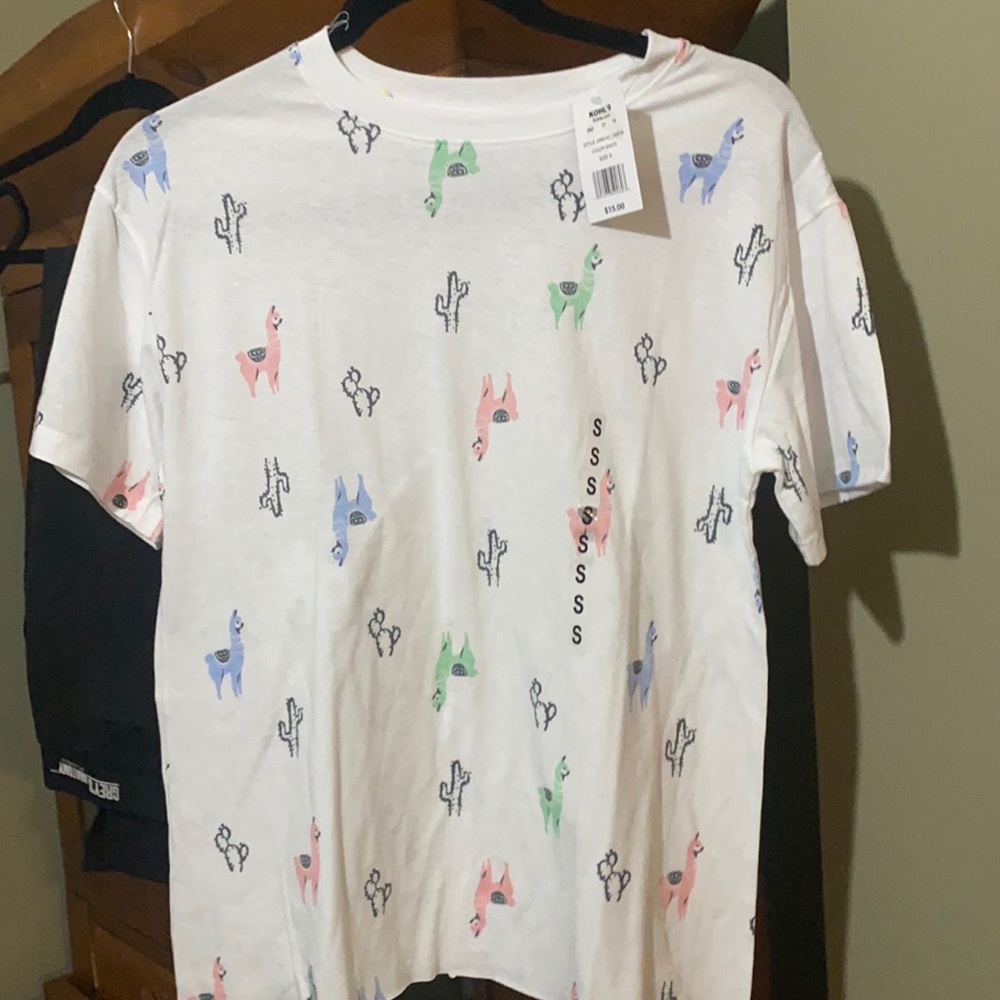 Llama and Cacrus Print Short Sleeve Tee